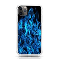 Digitally Created Blue Flames Of Fire Iphone 11 Pro Max 6 5 Inch Tpu Uv Print Case by Simbadda