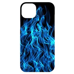 Digitally Created Blue Flames Of Fire Iphone 14 Plus Black Uv Print Case