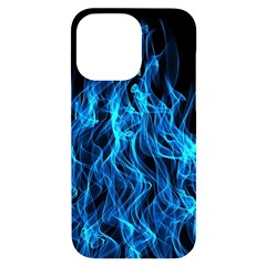 Digitally Created Blue Flames Of Fire Iphone 14 Pro Max Black Uv Print Case by Simbadda