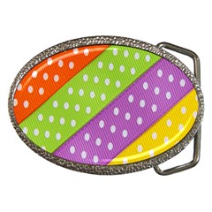 Colorful Easter Ribbon Background Belt Buckles by Simbadda