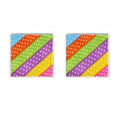 Colorful Easter Ribbon Background Cufflinks (square) by Simbadda