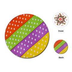 Colorful Easter Ribbon Background Playing Cards Single Design (round)