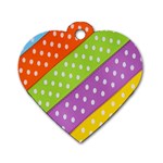 Colorful Easter Ribbon Background Dog Tag Heart (One Side) Front