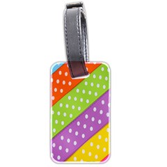 Colorful Easter Ribbon Background Luggage Tag (two Sides) by Simbadda