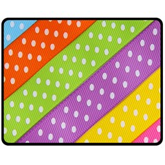 Colorful Easter Ribbon Background Two Sides Fleece Blanket (medium) by Simbadda