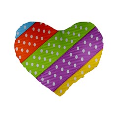 Colorful Easter Ribbon Background Standard 16  Premium Flano Heart Shape Cushions by Simbadda