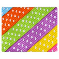 Colorful Easter Ribbon Background Two Sides Premium Plush Fleece Blanket (medium) by Simbadda