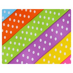 Colorful Easter Ribbon Background Premium Plush Fleece Blanket (medium) by Simbadda