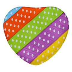 Colorful Easter Ribbon Background Heart Glass Fridge Magnet (4 Pack)