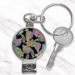 Autumn Pattern Dried Leaves Nail Clippers Key Chain by Simbadda