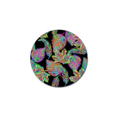 Autumn Pattern Dried Leaves Golf Ball Marker by Simbadda