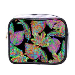 Autumn Pattern Dried Leaves Mini Toiletries Bag (one Side) by Simbadda