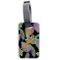 Autumn Pattern Dried Leaves Luggage Tag (two Sides) by Simbadda