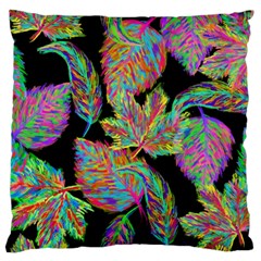 Autumn Pattern Dried Leaves Large Cushion Case (two Sides) by Simbadda