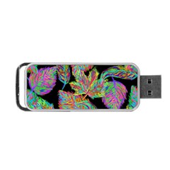 Autumn Pattern Dried Leaves Portable Usb Flash (one Side) by Simbadda