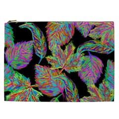 Autumn Pattern Dried Leaves Cosmetic Bag (xxl) by Simbadda