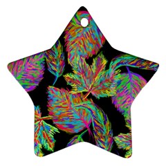 Autumn Pattern Dried Leaves Ornament (star) by Simbadda