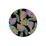 Autumn Pattern Dried Leaves Magnet 3  (Round) Front