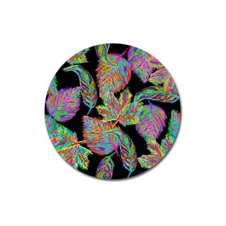 Autumn Pattern Dried Leaves Magnet 3  (Round)