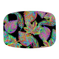 Autumn Pattern Dried Leaves Mini Square Pill Box by Simbadda