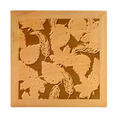 Autumn Pattern Dried Leaves Wood Photo Frame Cube by Simbadda