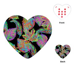 Autumn Pattern Dried Leaves Playing Cards Single Design (heart) by Simbadda