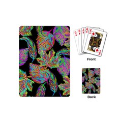 Autumn Pattern Dried Leaves Playing Cards Single Design (mini) by Simbadda