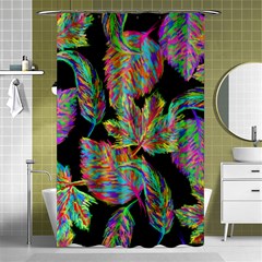 Autumn Pattern Dried Leaves Shower Curtain 48  X 72  (small)  by Simbadda