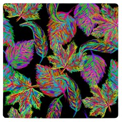 Autumn Pattern Dried Leaves Uv Print Square Tile Coaster  by Simbadda