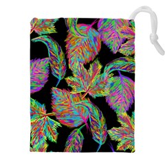 Autumn Pattern Dried Leaves Drawstring Pouch (5xl) by Simbadda