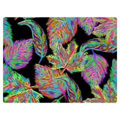 Autumn Pattern Dried Leaves Two Sides Premium Plush Fleece Blanket (extra Small) by Simbadda