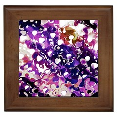 Paint Texture Purple Watercolor Framed Tile by Simbadda