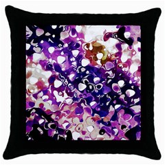 Paint Texture Purple Watercolor Throw Pillow Case (black) by Simbadda