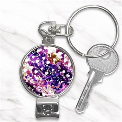 Paint Texture Purple Watercolor Nail Clippers Key Chain by Simbadda