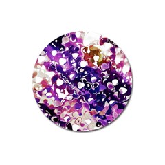 Paint Texture Purple Watercolor Magnet 3  (round) by Simbadda