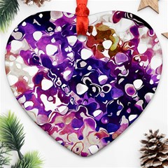 Paint Texture Purple Watercolor Heart Ornament (two Sides) by Simbadda