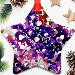 Paint Texture Purple Watercolor Star Ornament (two Sides) by Simbadda