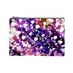 Paint Texture Purple Watercolor Cosmetic Bag (large) by Simbadda