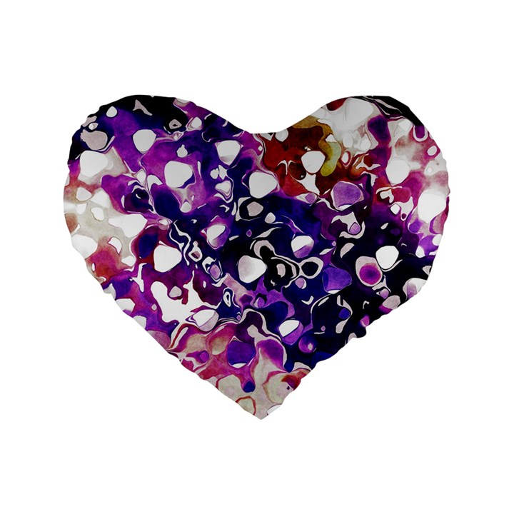 Paint Texture Purple Watercolor Standard 16  Premium Heart Shape Cushions