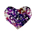 Paint Texture Purple Watercolor Standard 16  Premium Heart Shape Cushions Back