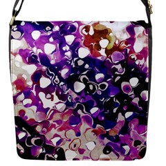 Paint Texture Purple Watercolor Flap Closure Messenger Bag (s) by Simbadda