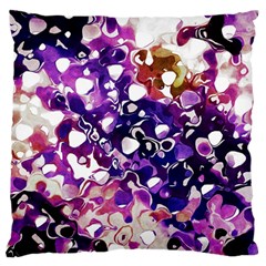 Paint Texture Purple Watercolor Large Premium Plush Fleece Cushion Case (one Side) by Simbadda