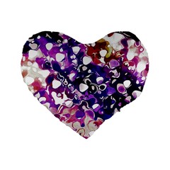 Paint Texture Purple Watercolor Standard 16  Premium Flano Heart Shape Cushions by Simbadda