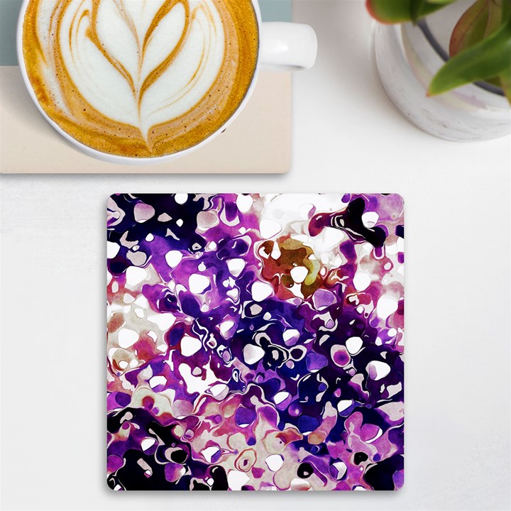 Paint Texture Purple Watercolor UV Print Square Tile Coaster 