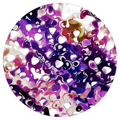 Paint Texture Purple Watercolor Round Trivet by Simbadda