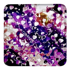 Paint Texture Purple Watercolor Square Glass Fridge Magnet (4 Pack) by Simbadda