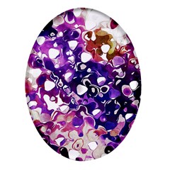 Paint Texture Purple Watercolor Oval Glass Fridge Magnet (4 Pack)