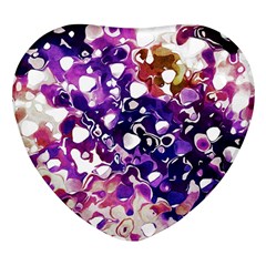 Paint Texture Purple Watercolor Heart Glass Fridge Magnet (4 Pack)