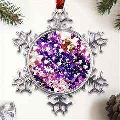 Paint Texture Purple Watercolor Metal Large Snowflake Ornament by Simbadda