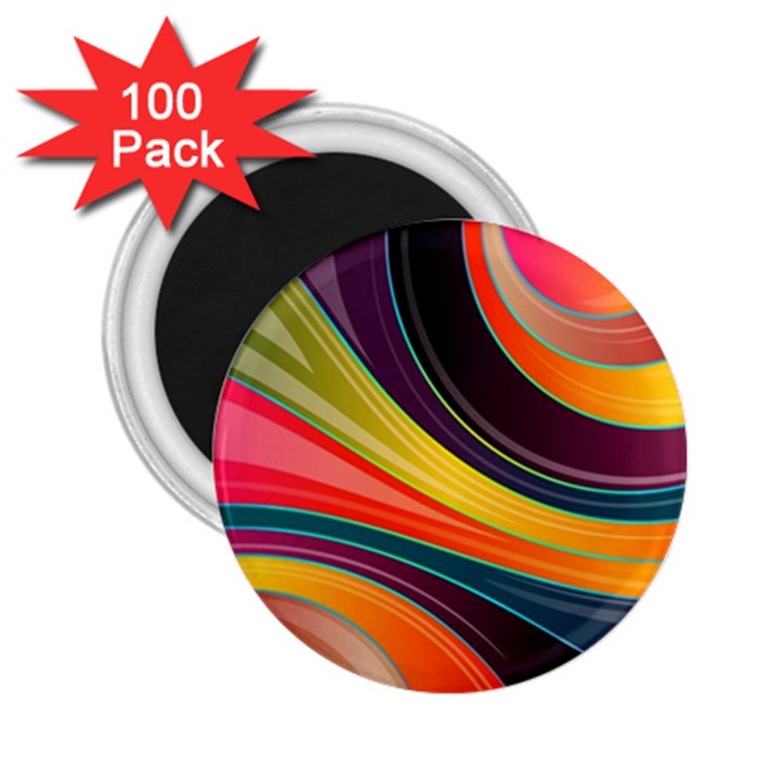 Abstract Colorful Background Wavy 2.25  Magnets (100 pack) 